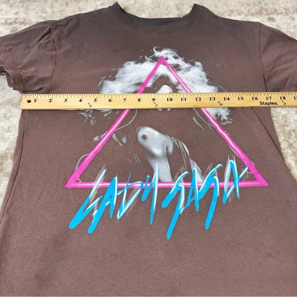 Lady Gaga ombre T-shirt graphic printed women's T-shirt SZ XS - Picture 3 of 7